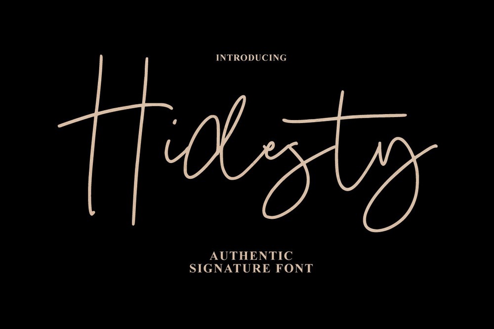 Пример шрифта Hidesty Signature Regular