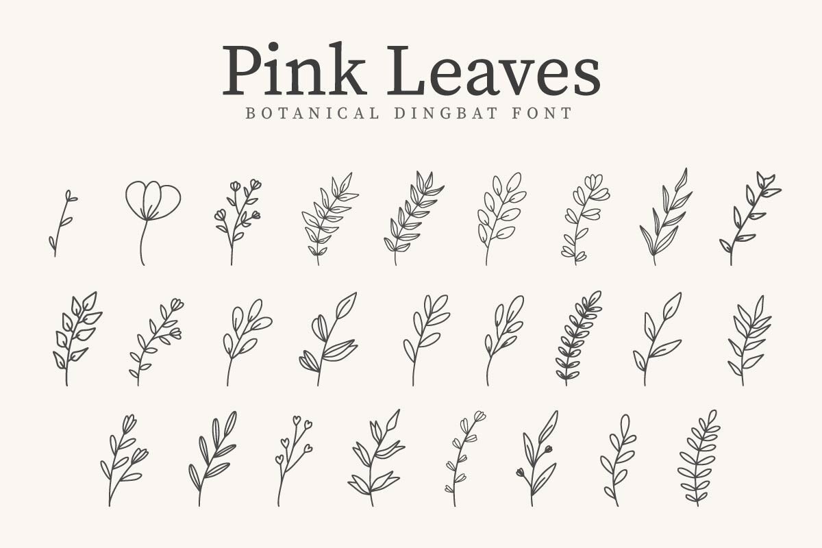 Пример шрифта Pink Leaves