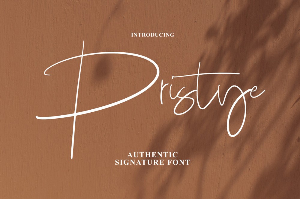 Пример шрифта Pristye Signature