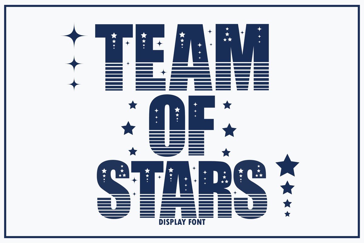 Пример шрифта Team of Stars