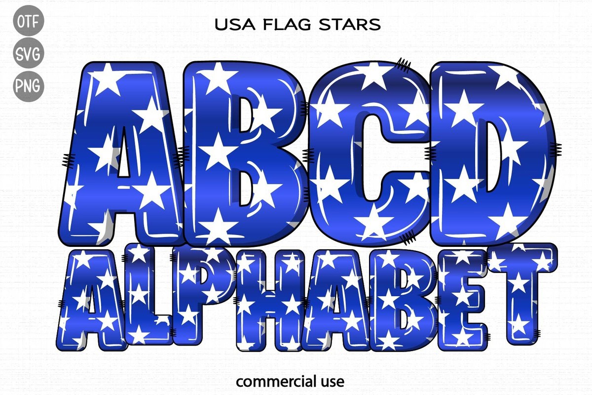 Пример шрифта USA Flag Stars