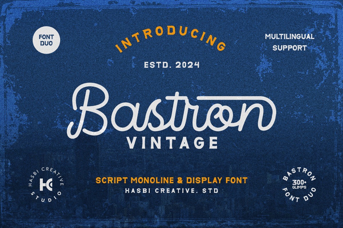 Пример шрифта Bastron Vintage Rounded