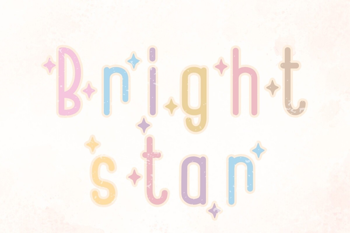 Пример шрифта Bright Star