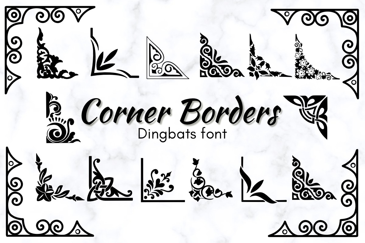 Пример шрифта Corner Borders