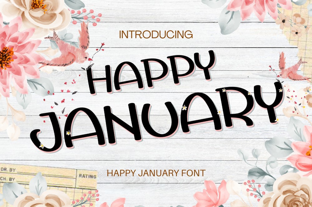 Пример шрифта Happy January Regular