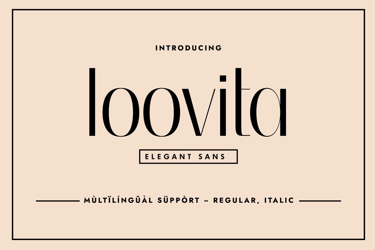 Пример шрифта Loovita Italic