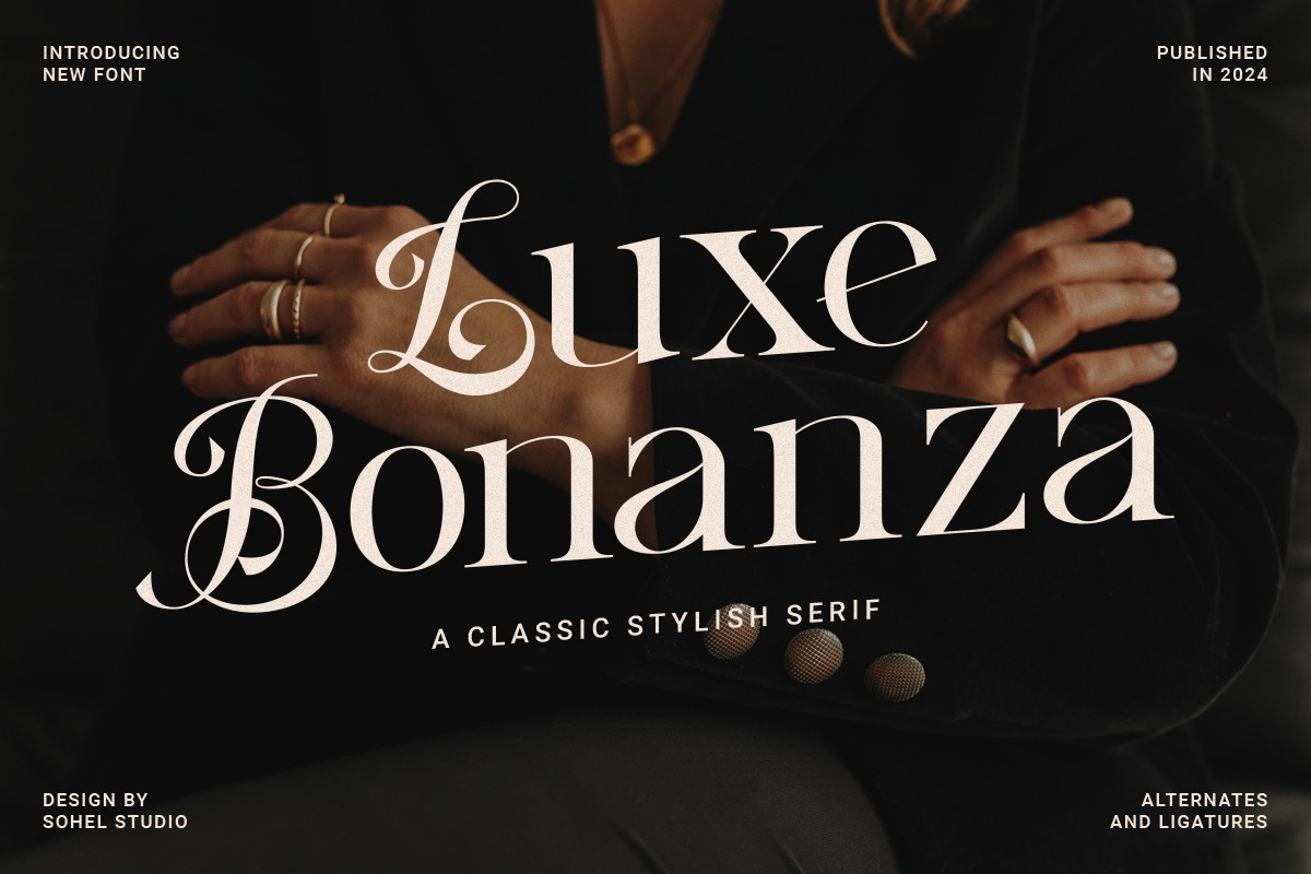 Пример шрифта Luxe Bonanza