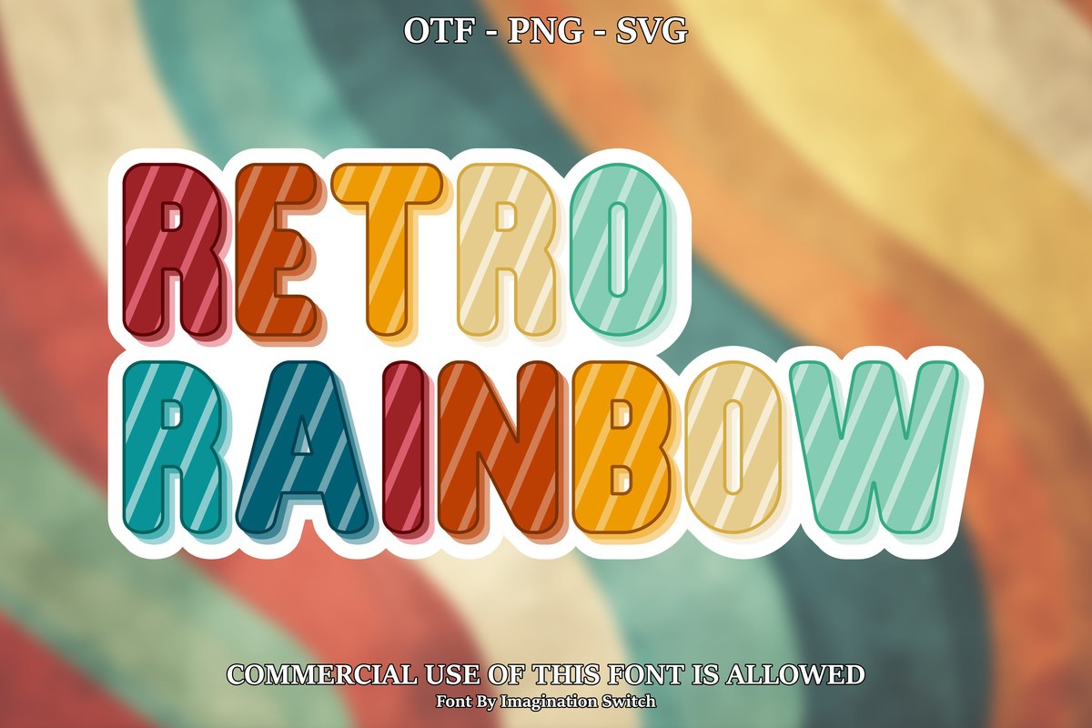 Пример шрифта Retro Rainbow