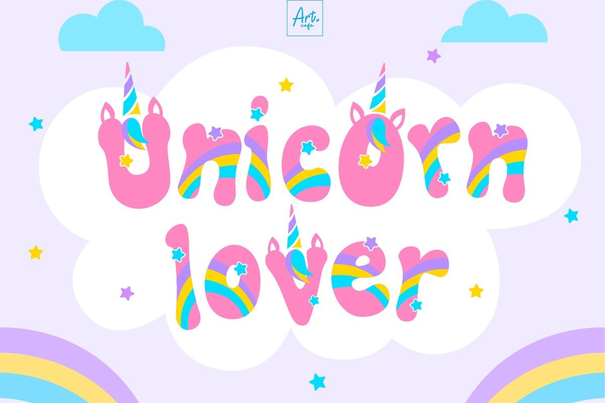 Пример шрифта Unicorn Lover