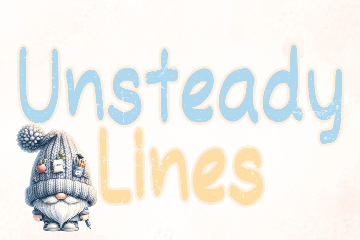 Пример шрифта Unsteady Lines