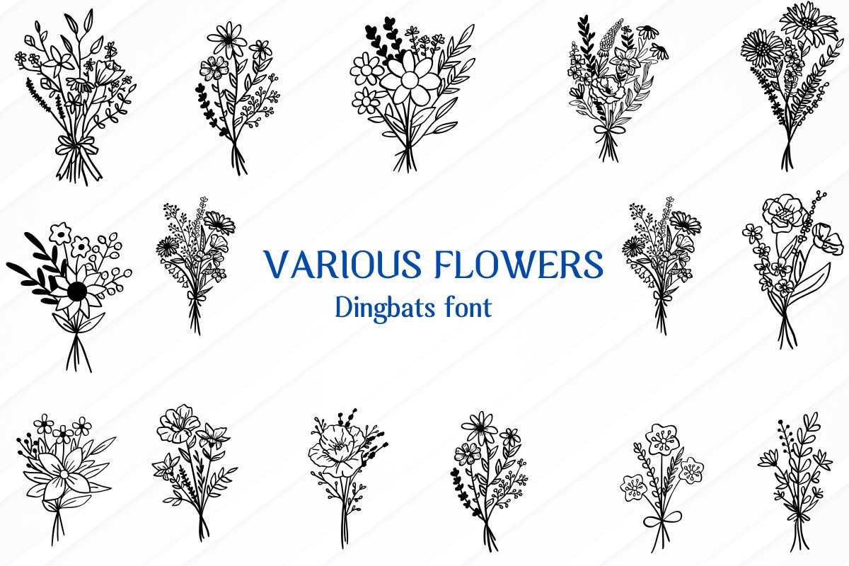 Пример шрифта Various Flowers