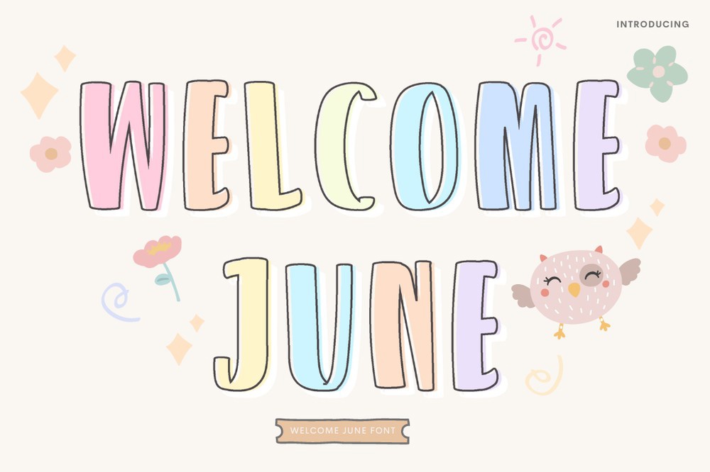 Пример шрифта Welcome June