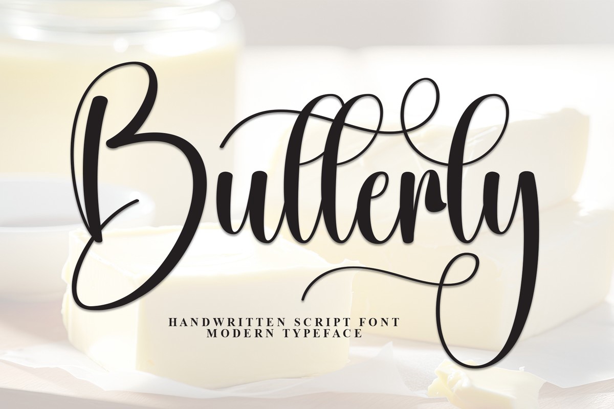 Пример шрифта Butterly