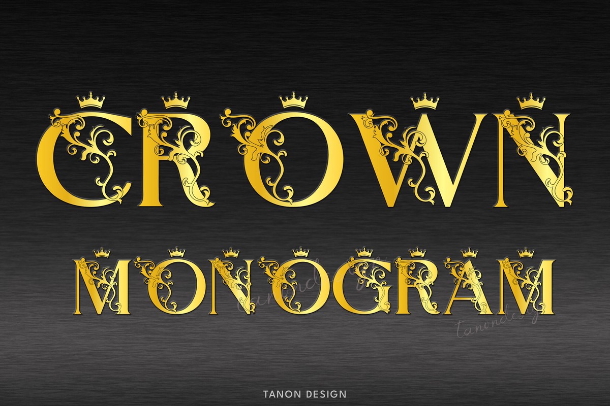 Пример шрифта Crown Monogram