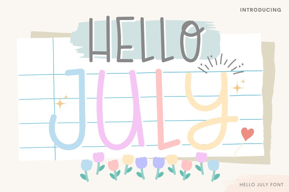 Пример шрифта Hello July Regular