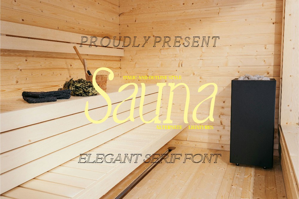 Пример шрифта Sauna