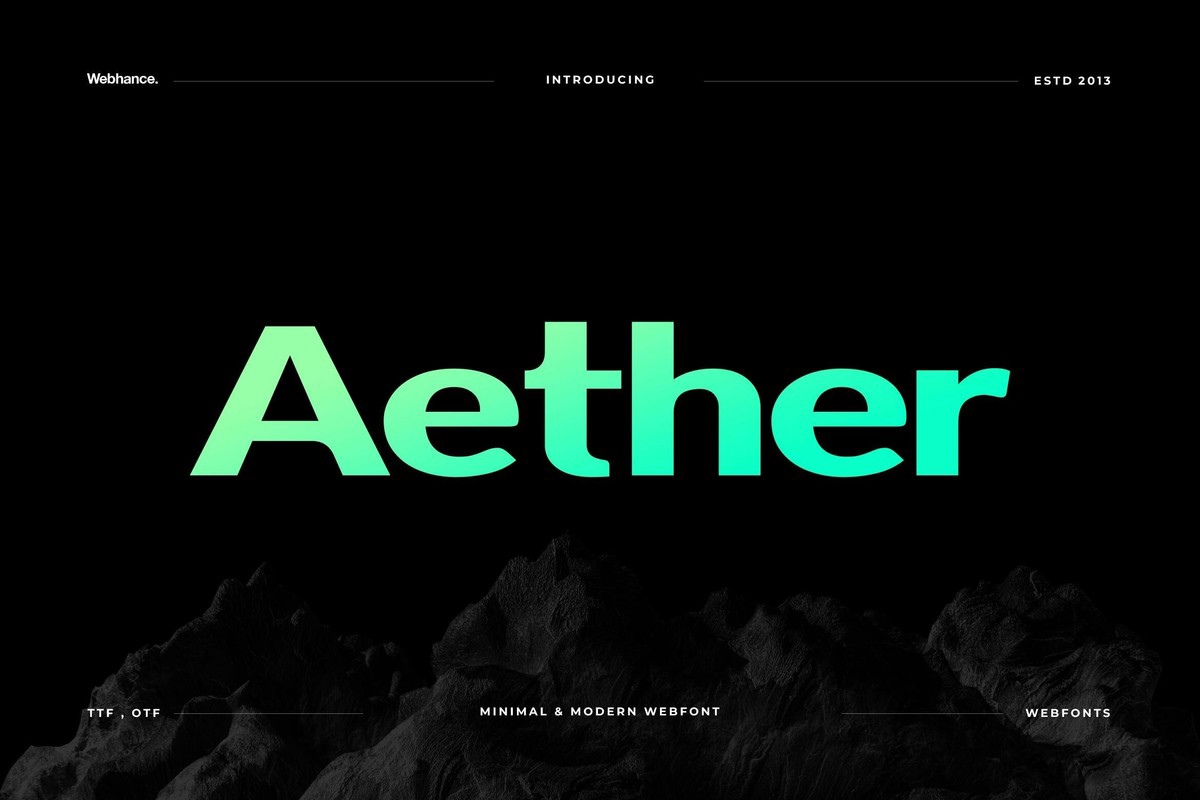 Пример шрифта Aether Sans Regular