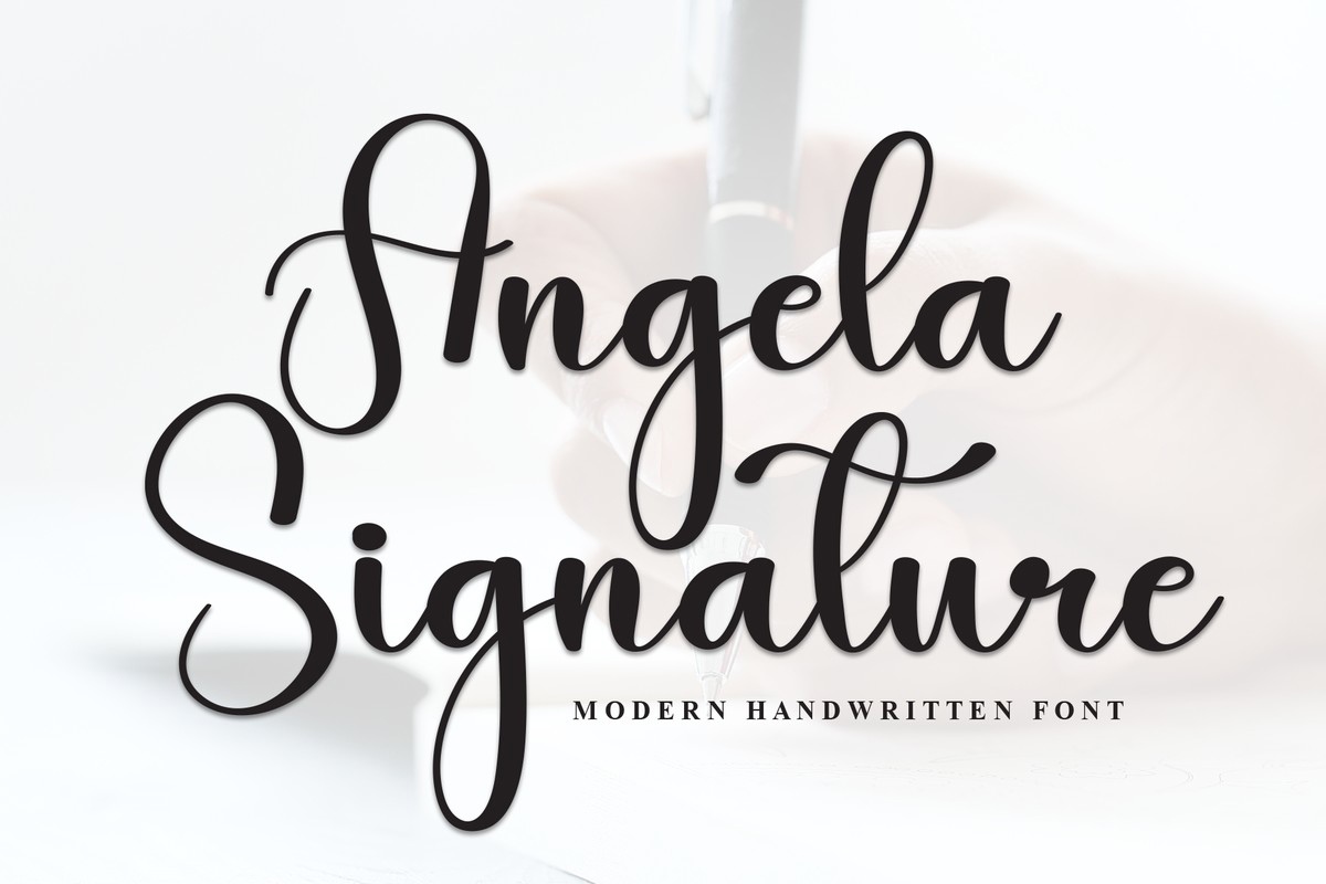 Пример шрифта Angela Signature