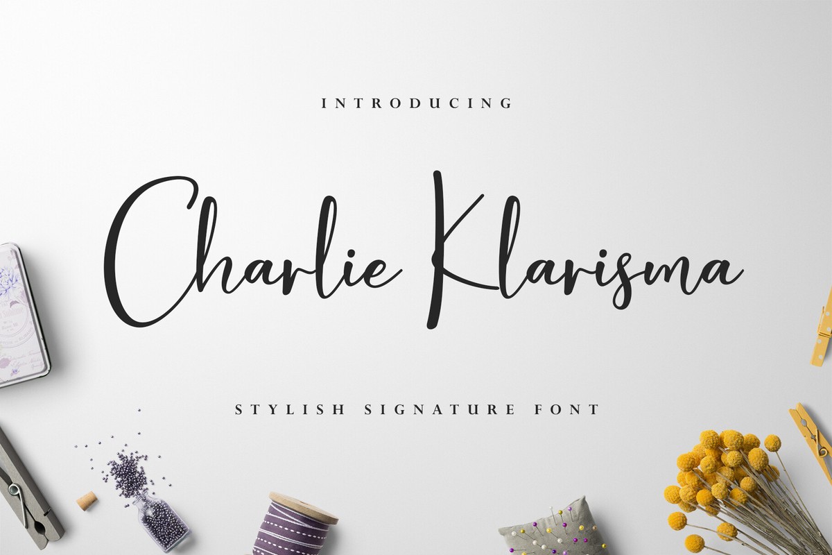 Пример шрифта Charlie Klarisma Signature Regular