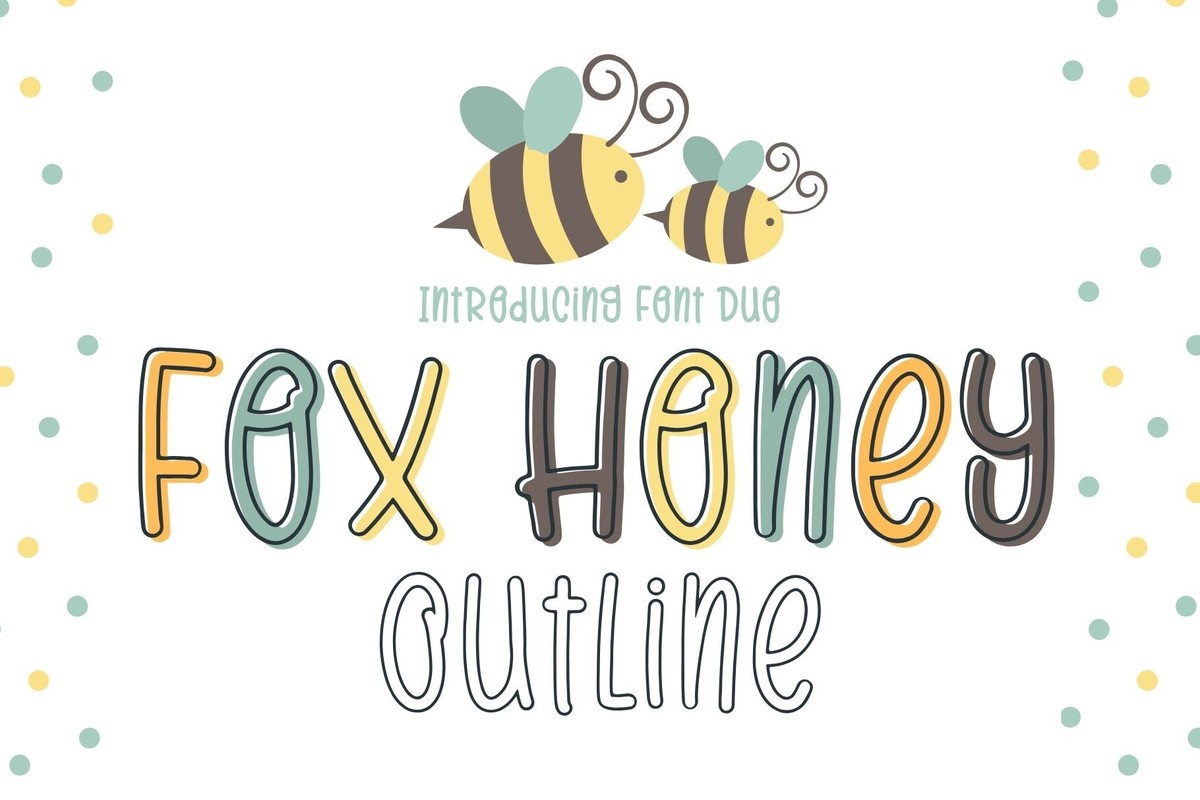 Пример шрифта Fox Honey Outline