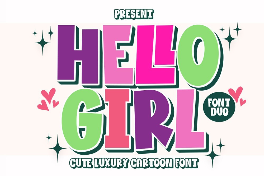 Пример шрифта Hеllo Girl