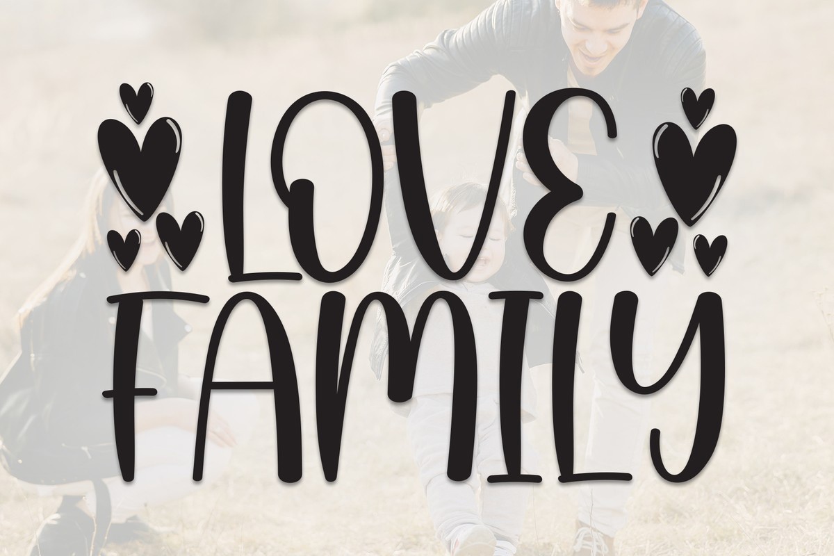 Пример шрифта Love Family