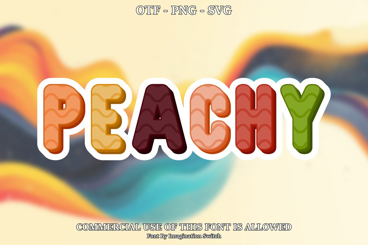 Пример шрифта Peachy