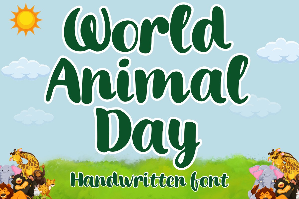 Пример шрифта World Animal Day Regular