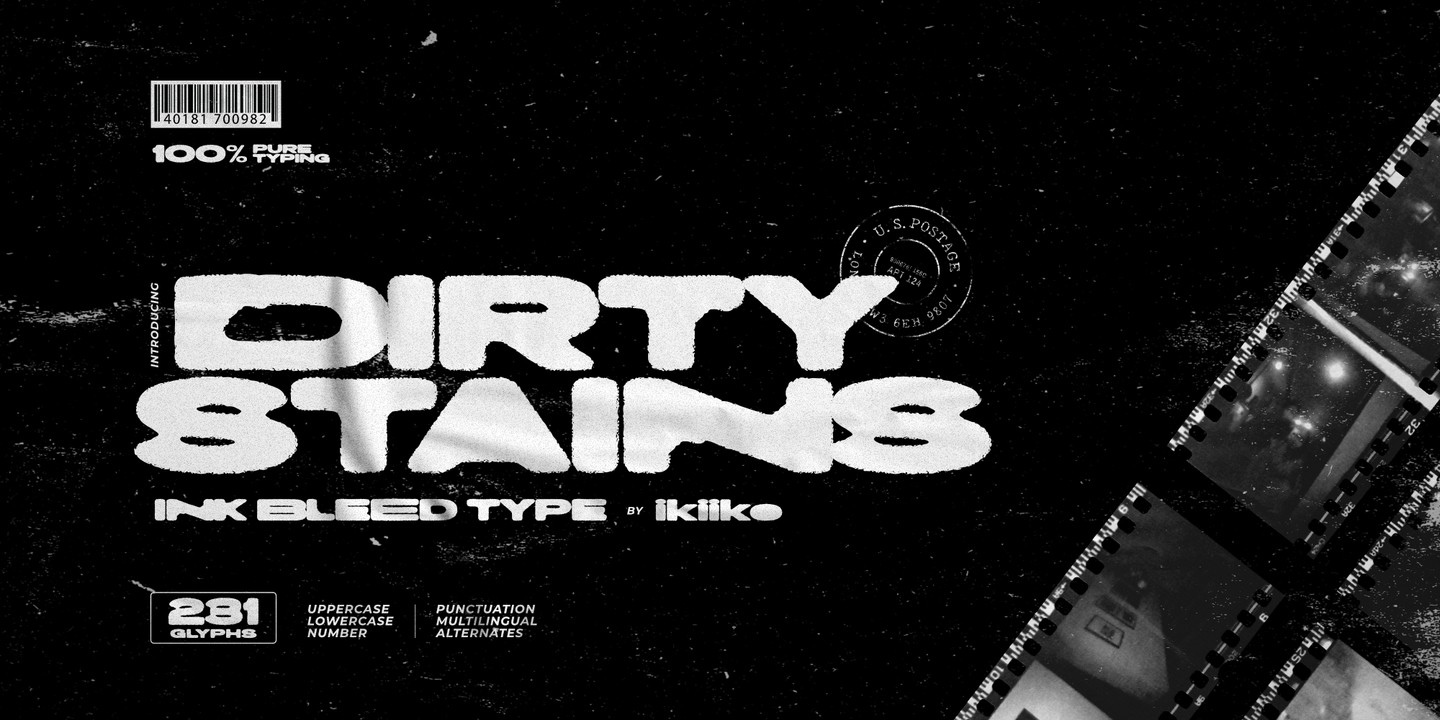 Пример шрифта Dirty Stains Regular