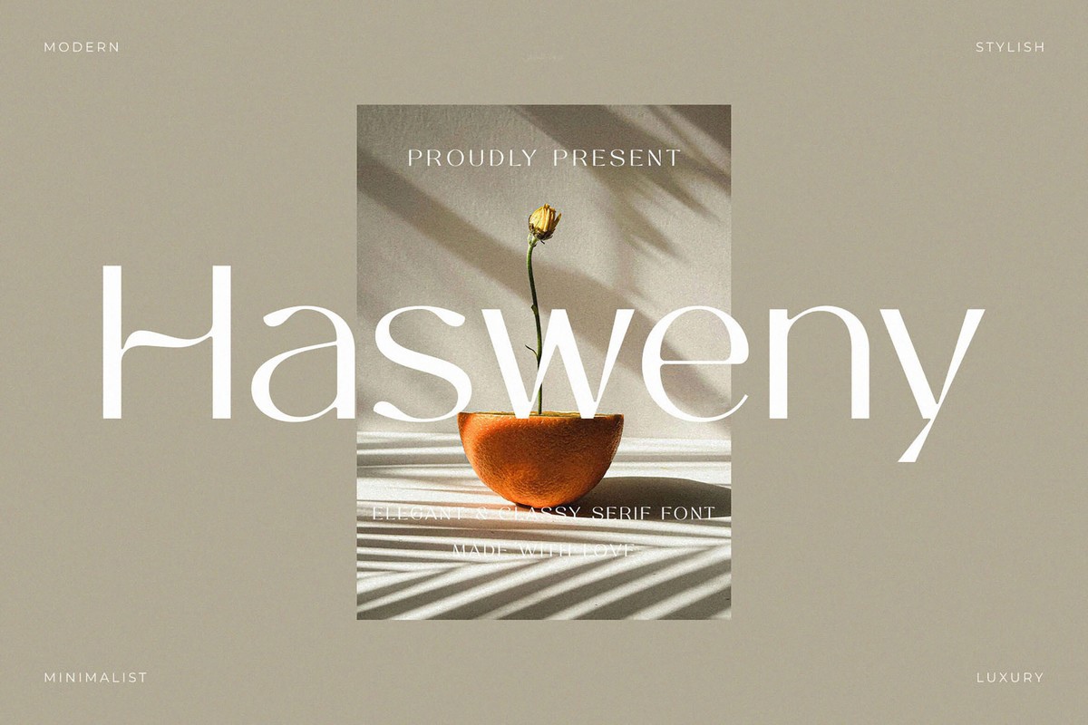 Пример шрифта Hasweny Regular