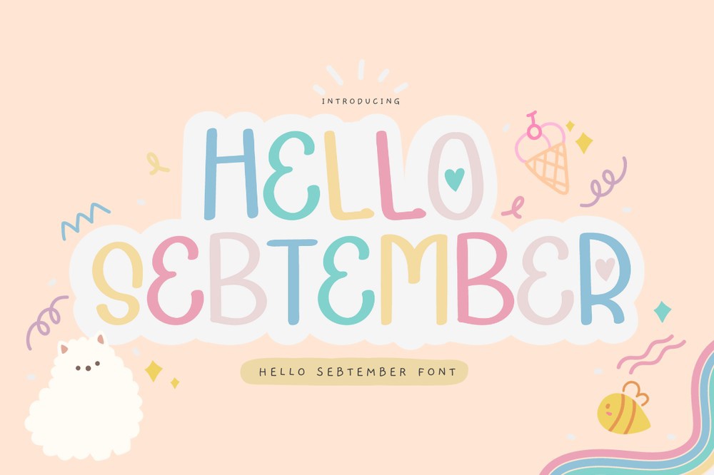 Пример шрифта Hello September Regular