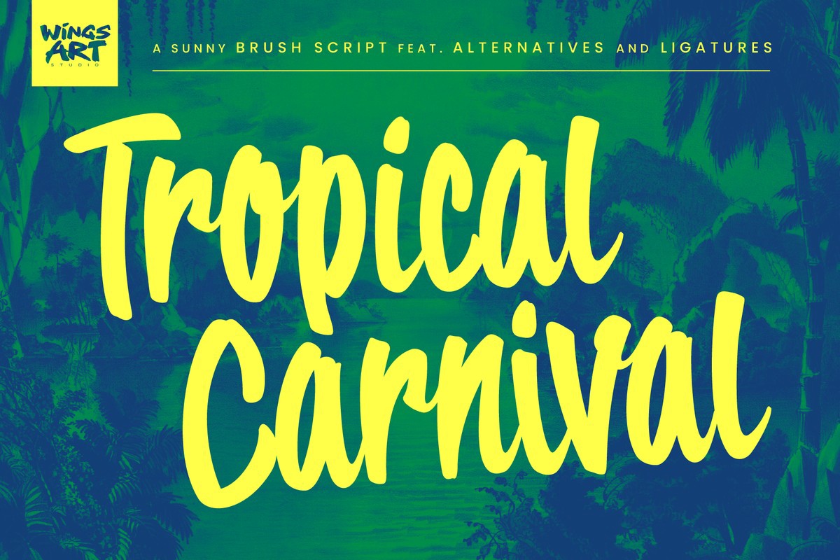 Пример шрифта Tropical Carnival