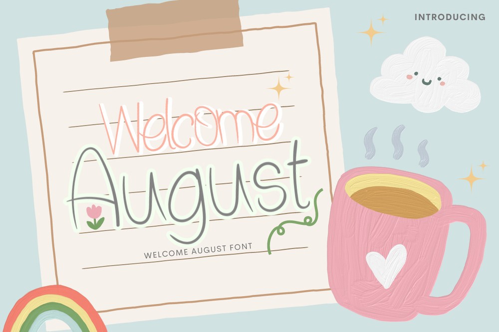 Пример шрифта Welcome August Regular