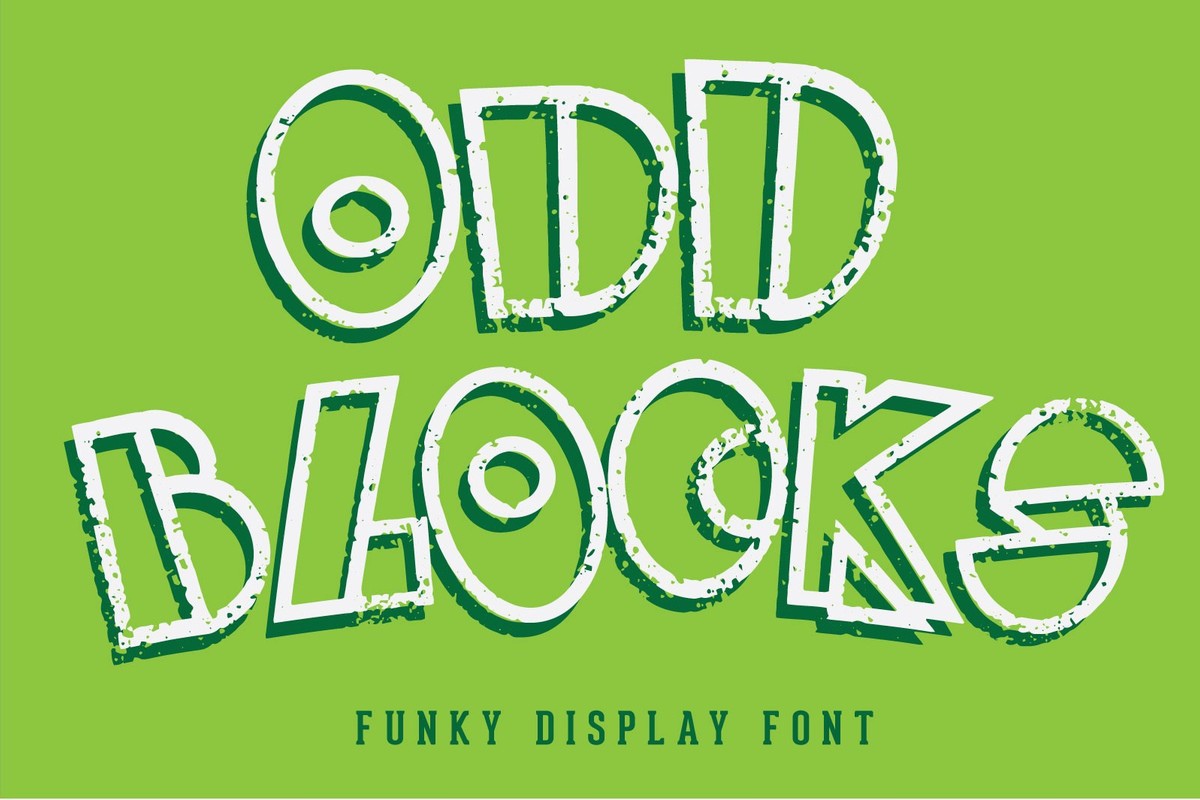 Пример шрифта Odd Blocks Regular