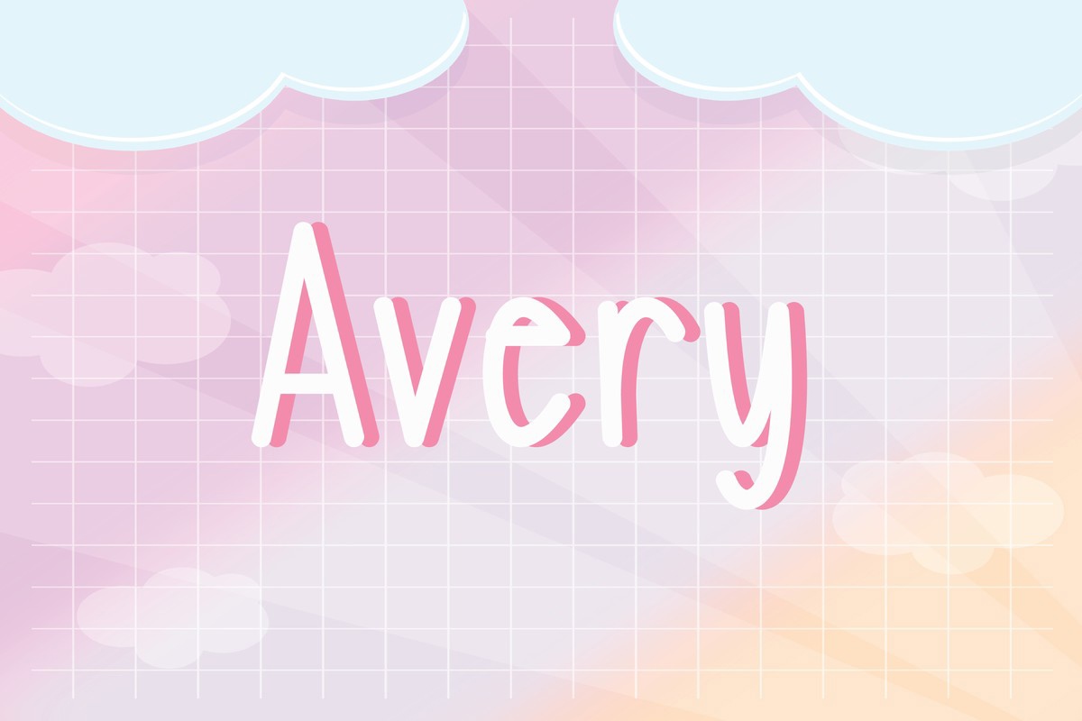 Пример шрифта Avery