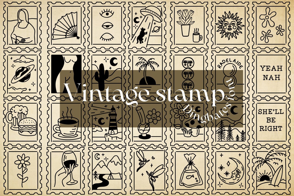 Пример шрифта Vintage Stamp Regular