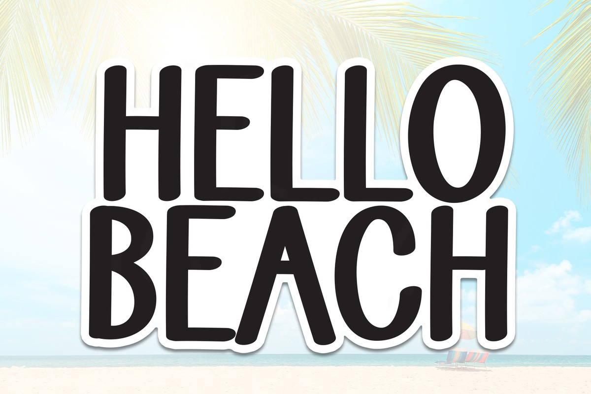 Пример шрифта Hello Beach