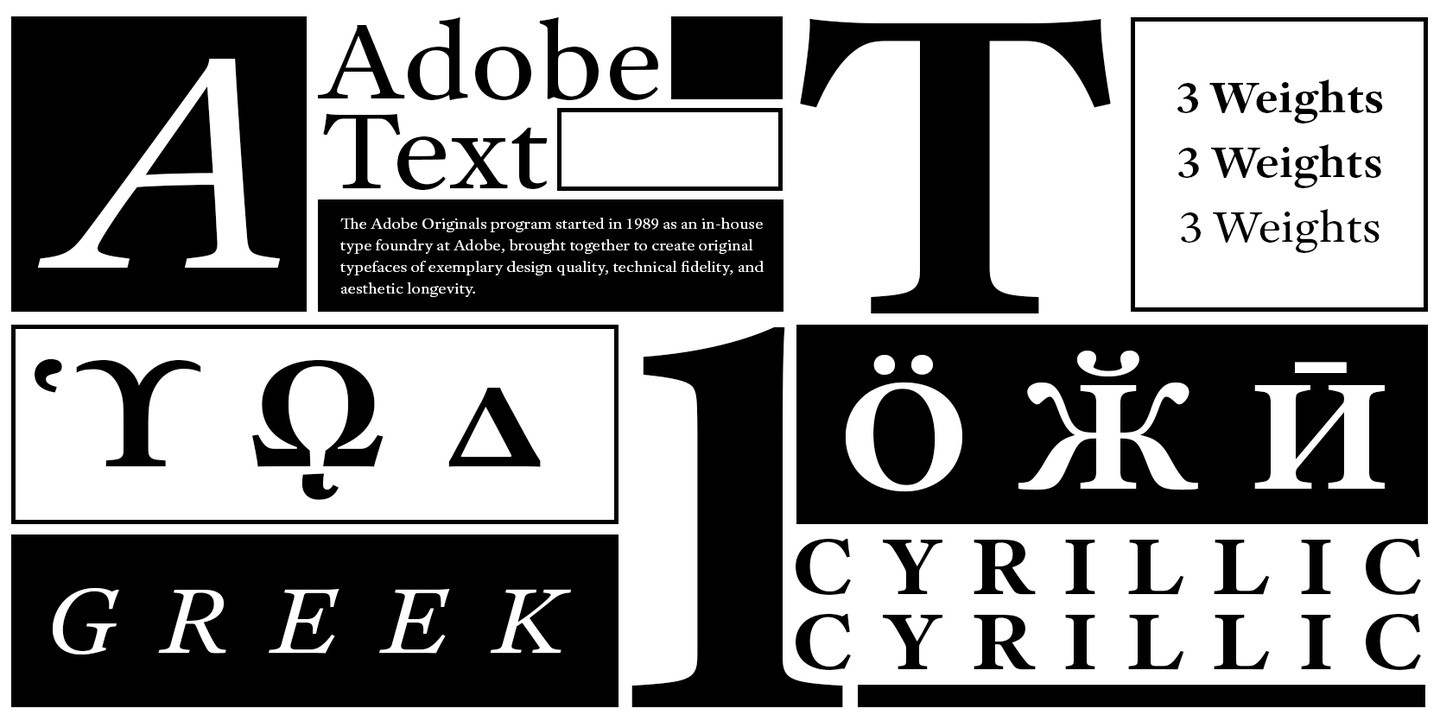 Пример шрифта Adobe Text Pro