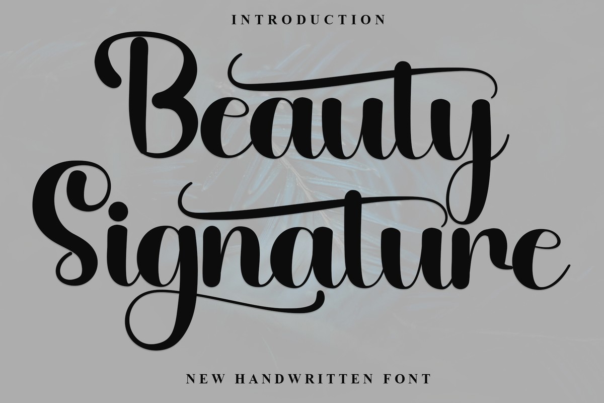 Пример шрифта Beauty Signature Regular