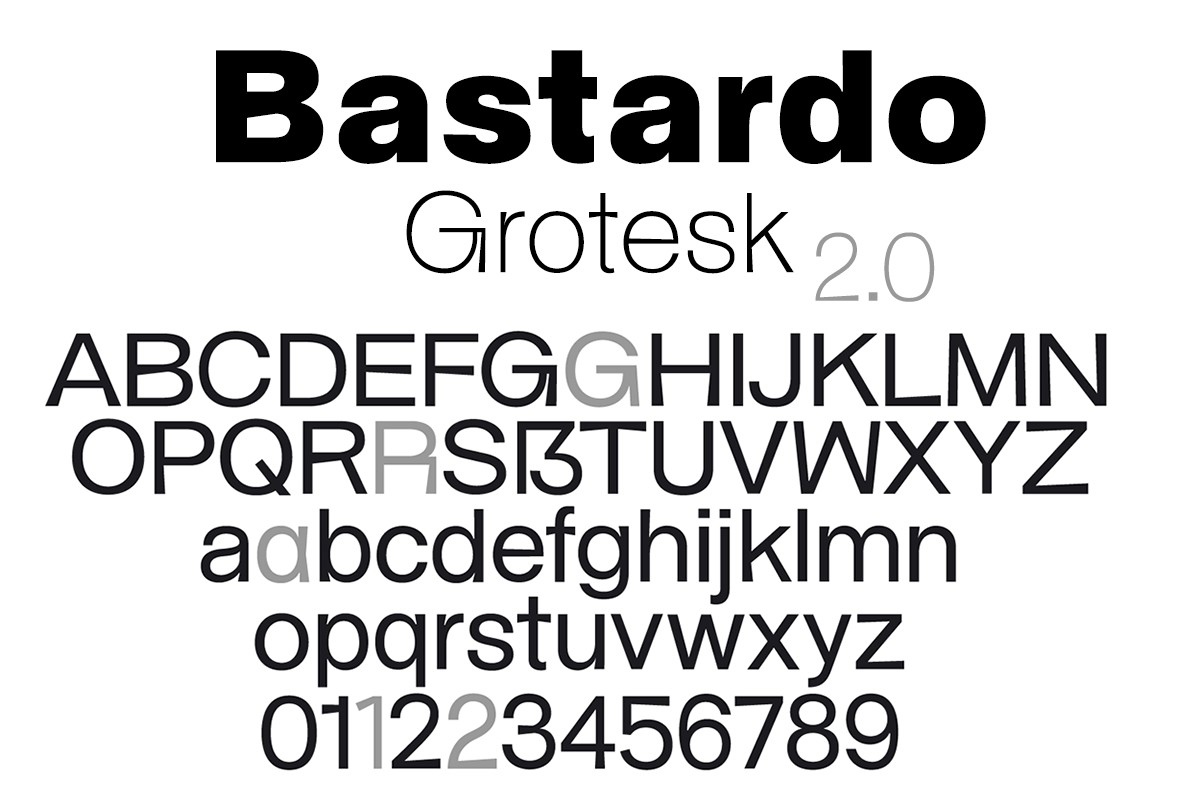 Пример шрифта Bastardo Grotesk Light