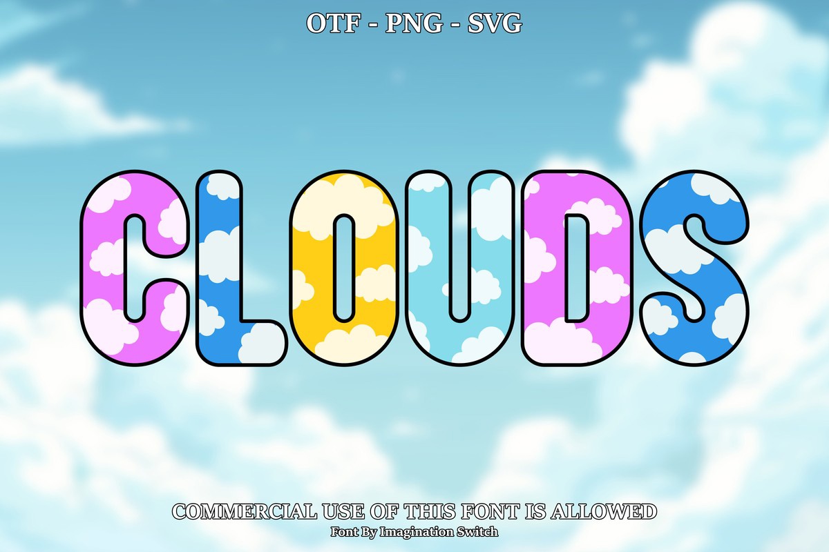 Пример шрифта Clouds 1