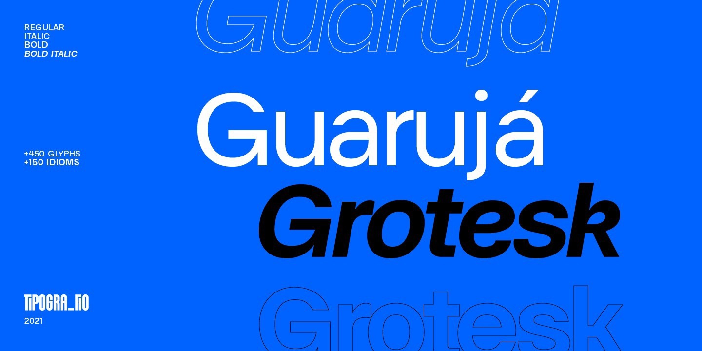 Пример шрифта Guaruja Grotesk Italic