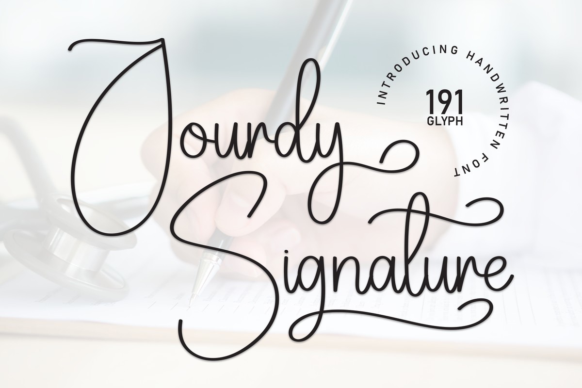 Пример шрифта Jourdy Signature Regular