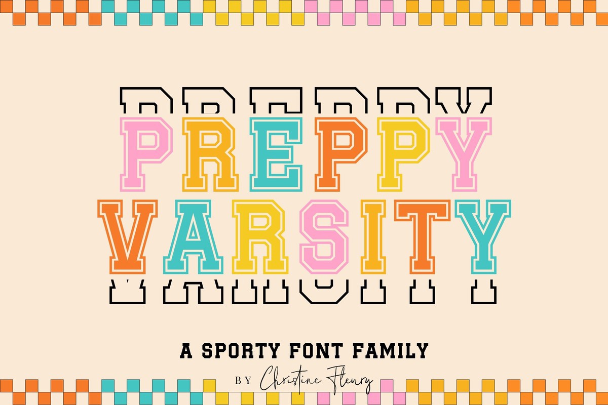 Пример шрифта CF-Preppy Varsity Bold