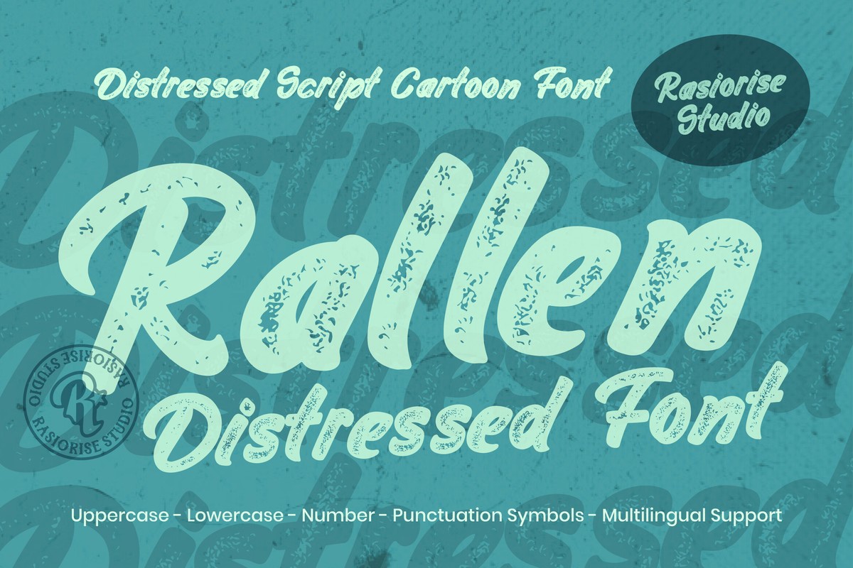 Пример шрифта Rallen Distressed