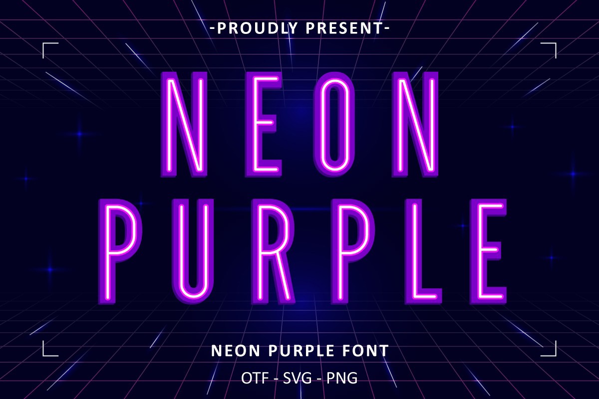 Пример шрифта Neon Purple Regular