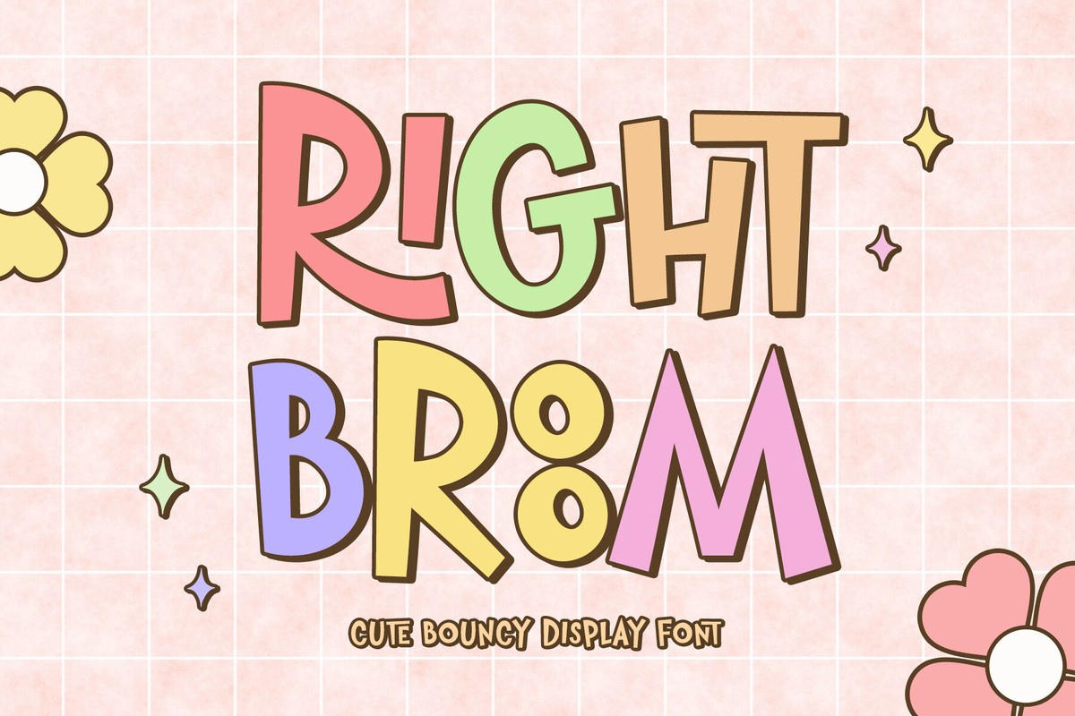 Пример шрифта Right Broom