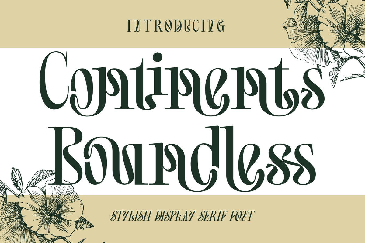 Пример шрифта Continents Boundless