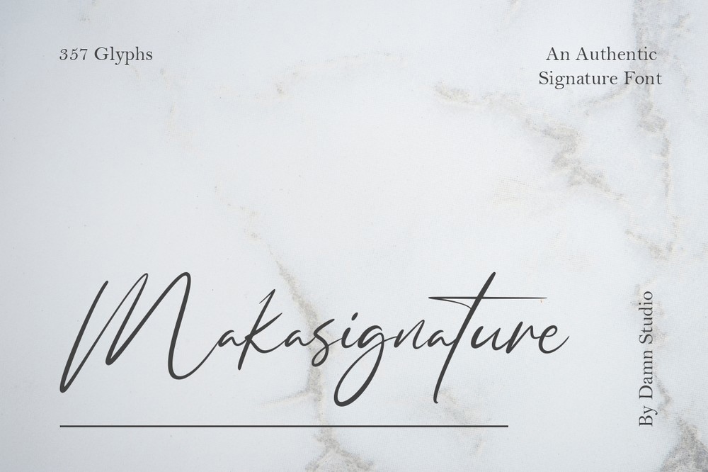 Пример шрифта Makasignature