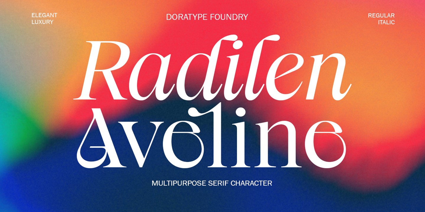 Пример шрифта Radilen Aveline Italic